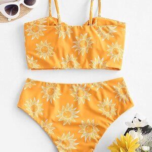 Zaful Women’s High Waisted Celestial Print 2 Piece Bikini Set Size Large (8-10)